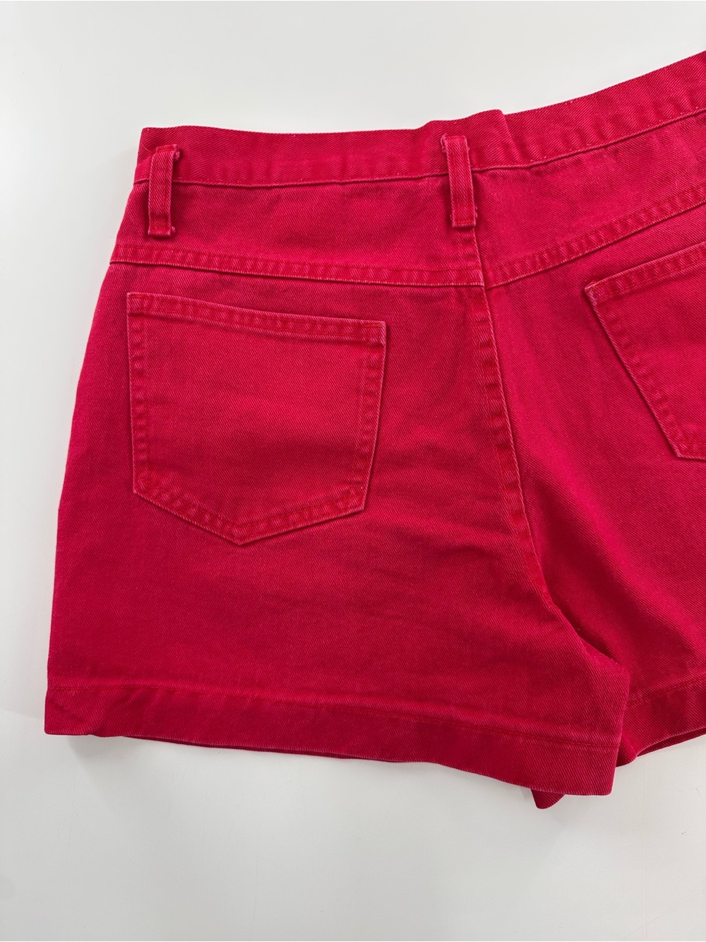 90's Red Denim High Rise Mom Shorts Women's Size M/L - Picture 9 of 10